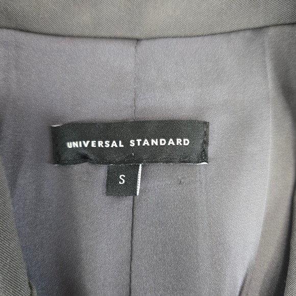 Universal Standard Gray Long Blazer Coat Modern Minimalist Workwear Size Small - Picture 6 of 12